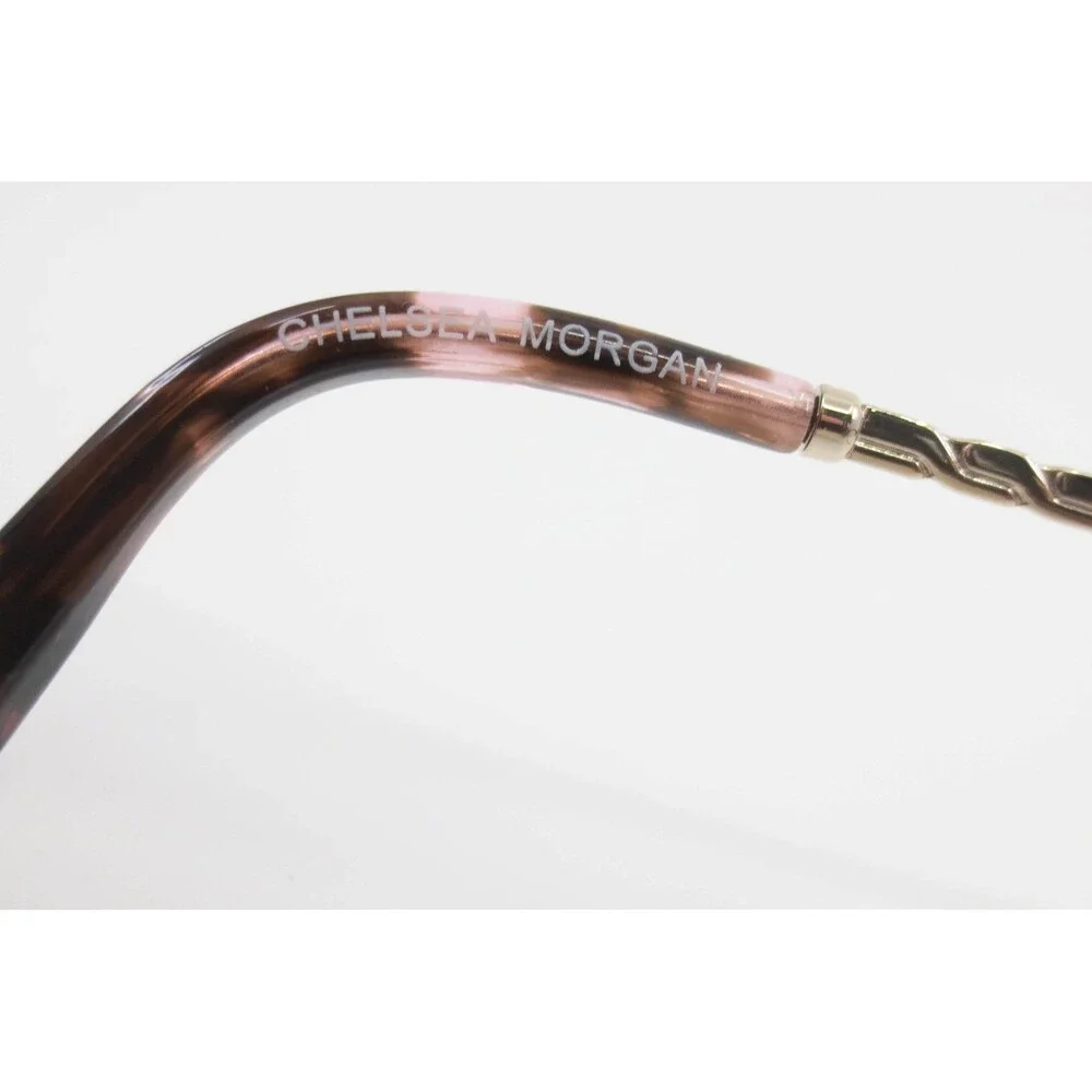 Chelsea Morgan CM-202221 Black Cat Eye Eyeglass Frames Gold Pink Tortoise